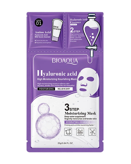 5pcs BIOAQUA Hyaluronic Acid Collagen Face Mask Sets Moisturizing Anti-aging Whitening Facial Masks Skin Care Products