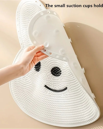 Rabbit Bathroom Shower Anti Slip Mat, Circular Massage Foot Mat, Back Suction Cup,Foot Scrubber, Back Scrubber, Anti Fall Device