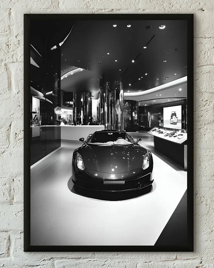 1PC Black And White Luxury Car Art Poster Poster Paper Print Home Living Room Bedroom Entrance Bar Cafe Art Painting Decoration