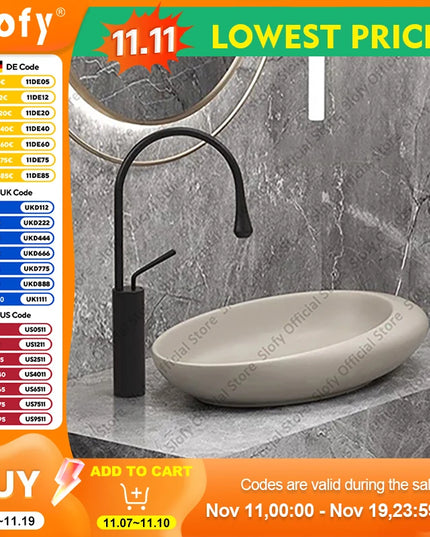 Nordic-style Hotel Countertop Basin Fashionable Art Bathroom Sink Egg-shaped Ceramic Sinks Various Styles Home Balcony Washbasin
