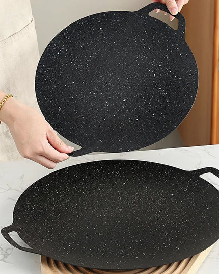 Roasting Round Pans Korean Aluminum Nonstick Grill Top Griddle Pan Bbq Fry Grill Outdoor Cast Iron Barbecue Griddles Grill Pans