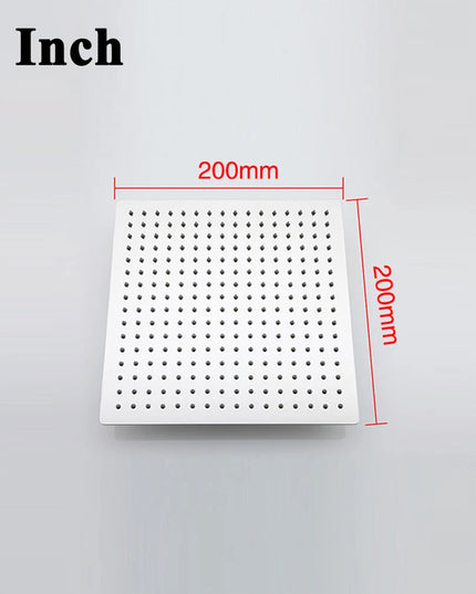8/10/12 Inch Rainfall Shower Heads Stainless Steel Square Showerhead Ultra Thin Waterfall Shower Head Pressurized Shower Head