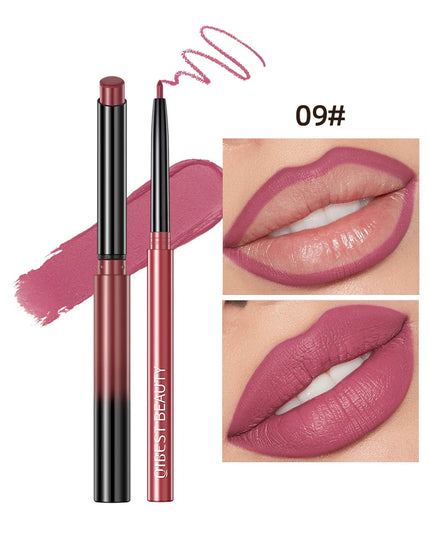 QIBEST Matte Nude Lipstick Pen Long Lasting Lipliner Lip Pencil Waterproof Lip Liner Contour Sexy Red Lip Makeup Set For Women