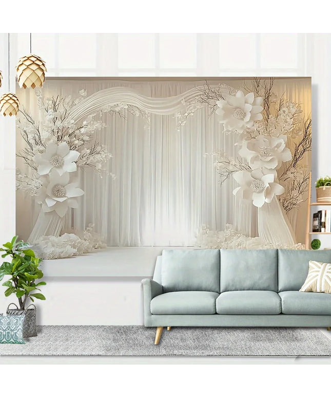 Elegant Tapestry with Stone Wall Design Perfect Wedding Party-Wall Hanging Dorm Bedroom Living Room