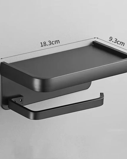 Aluminum Alloy Toilet Paper Holder Wall Mount WC Storage Organizer Roll Paper Phone Shelf Holder Bathroom Accessories