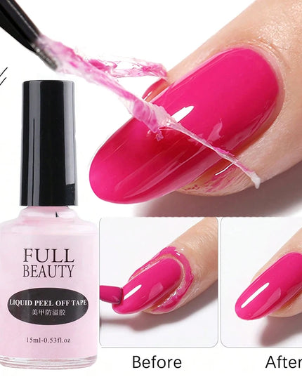 15ml Peel Off Latex Antifreezing Nail Liquid Anti-overflow Glue Nail Edge Protection Fast Dry Nail Skin Care Tool With Tweezer