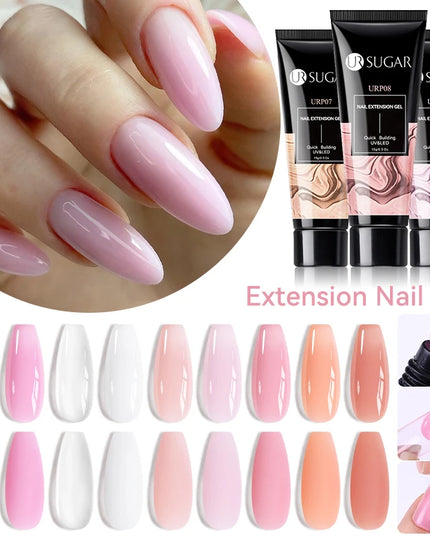 UR SUGAR 15ml Nail Extension Gel Soak Off UV LED Acrylic Crystal White Clear Nude Gel Nail Polish UV Construction Gel