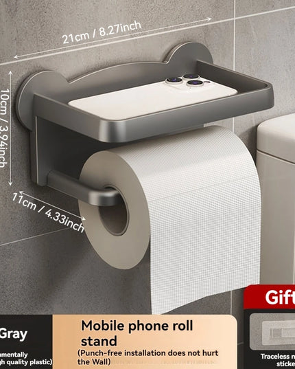 1pc Toilet gun gray paper towel rack bathroom paper towel box project storage rack hole free wall mounted Hotel paper roll rack