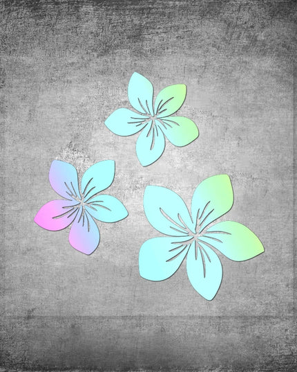 3pcs Various Colors Pretty Flower Graphics Car Stickers for Rear Window Cover Scratches on Auto Bumper Body Helmet Blossom Decal