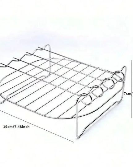BBQ Air Electric Fryer Accessories 430 Stainless Steel Double Layer Grill Rack Steam Rack Air Fryer Rack Kitchen,Dining & Bar