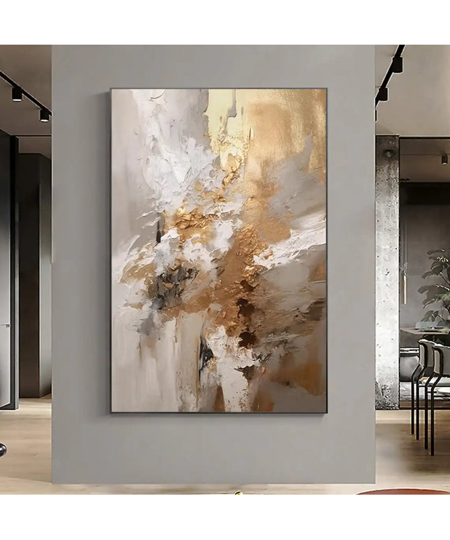 Abstract Texture Oil Painting On Canvas Minimalist Art Large Wall Art Gold Wall Decor Handmade Painting Living Room Decor Gift