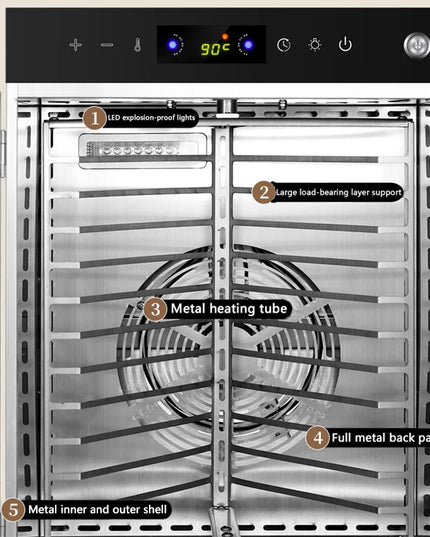 10/12/16 Layers Rotation Home Fruit Air Dryer Vegetable Snacks Meat Medicinal Materials Fruit Smart and Commercial Dehydrator