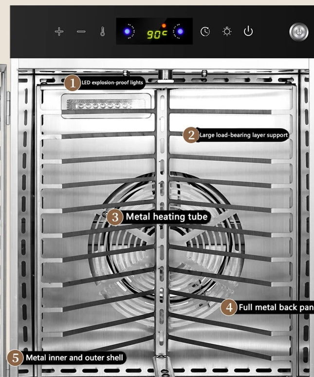 10/12/16 Layers Rotation Home Fruit Air Dryer Vegetable Snacks Meat Medicinal Materials Fruit Smart and Commercial Dehydrator