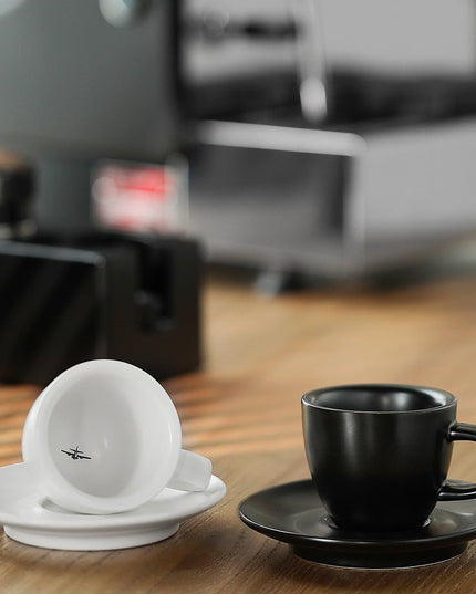 MHW-3BOMBER 80ml Ceramic Espresso Cup with Saucer Set  Latte Art Mugs Coffee Mug Professional Home Barista Tool Accessories
