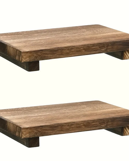 1/2pc Retro Wooden Bathroom Tray Vanity Hands Soap Scented Candle Storage Holder Kitchen Seasoning Tray For Bath Home Decoration