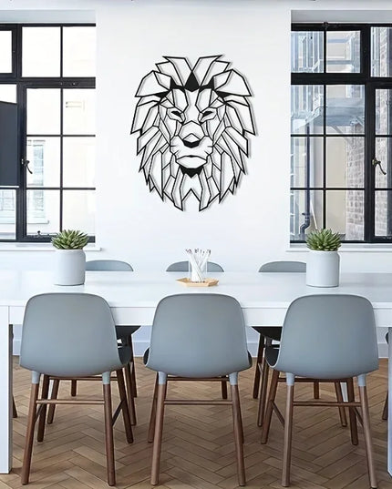 HelloYoung Lion Head Metal Wall Art, Metal Lion Wall Decoration, Lion Metal Wall Sculpture, Animal Metal Artwork Wall Sticker