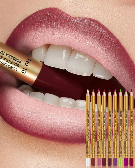 12-color matte lip liner, plumps lips, long-lasting, waterproof, smudge-proof, a must-have for dates and parties