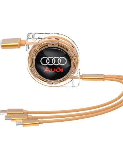 3 In 1 Micro USB Type C Charging Cable Multi Charger For Audi Sline A4 TT A6 A3 A8 Q3 Q5 Q7 Q8 A5 A6 C7 Q5 B9 B7 Car Accessories