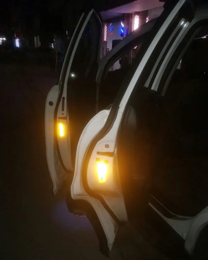 4PCS Car Accessories Car Stickers Reflective Warning Sticker Wheel Eyebrows Door Opening Sticker Diamond Wheel Reflective Strip