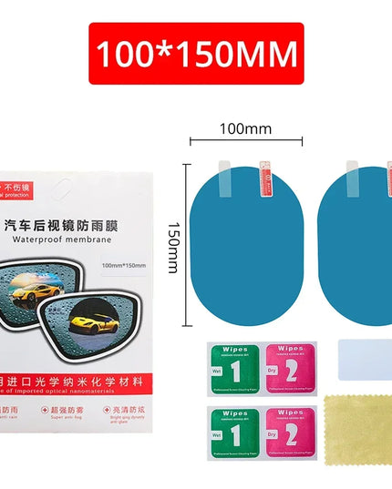 2Pcs Car Sticker Rainproof Film For Car Rearview Mirror Car Rearview Mirror Not Fog Rain Film Clear Sight In Rainy Days Car Film