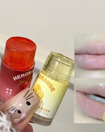 Peach Lychee Fruity Lip Balm Moisturizing Anti-Dry Anti Crack Clear Crystal Lip Balm Lip Care Mini Cute Jelly Lipstick Skin Care
