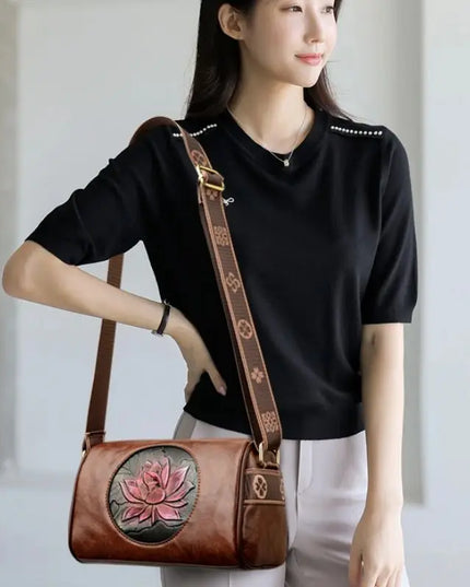 Casual Women Handbag Soft Leather Shoulder Crossbody Bags for Women 2024 New Fashion Print Ladies Messenger Tote Bag