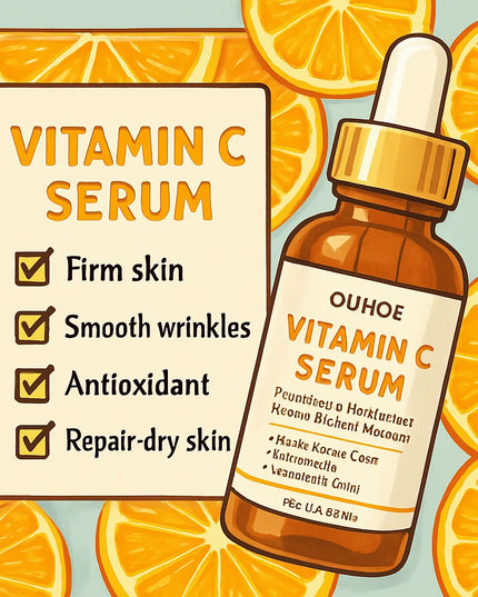 Vitamin C Wrinkle Remover Face Serum Lifting Firming Fade Fine Lines Anti-aging Essence Whitening Brighten Nourish Skin Care