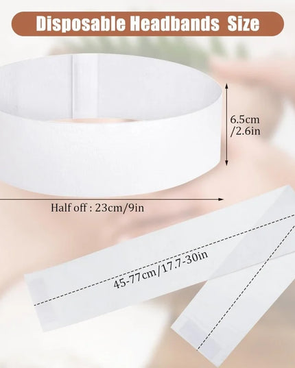 100pcs Disposable Headbands for Facials Spa Stretch Non-Woven Soft Skin Care Hair Bands Women Salons Face Washing Beauty Tools