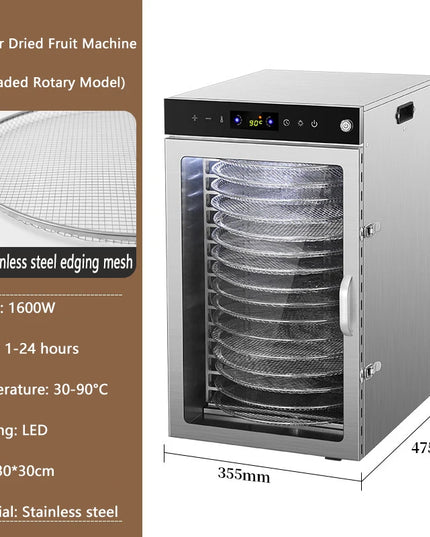 10/12/16 Layers Rotation Home Fruit Air Dryer Vegetable Snacks Meat Medicinal Materials Fruit Smart and Commercial Dehydrator