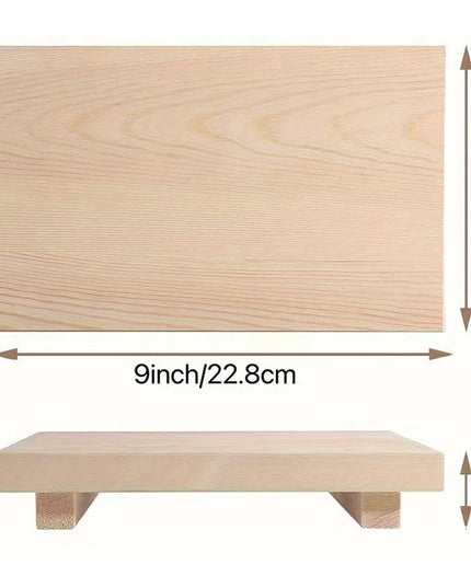 Wood Tray Pedestal Stand Bathroom Decor Wooden Vanity Hands Soap Scented Candle Storage Holder Tray Kitchen Seasoning Holder