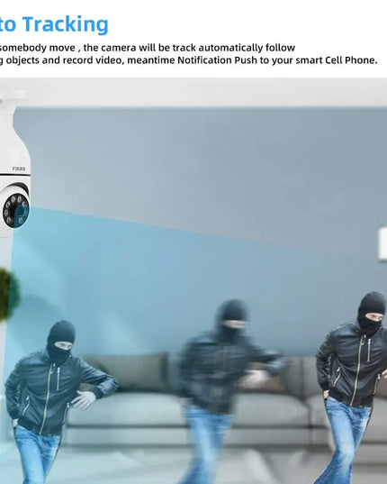 Fuers 5G Wifi IP E27 Bulb Surveillance Camera Night Vision Wireless Home Camera 2MP CCTV Video Security Protection Baby Mini Cam