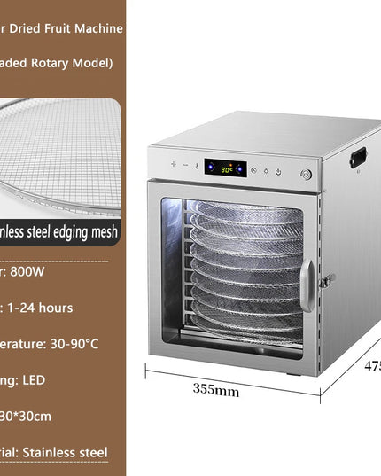 10/12/16 Layers Rotation Home Fruit Air Dryer Vegetable Snacks Meat Medicinal Materials Fruit Smart and Commercial Dehydrator