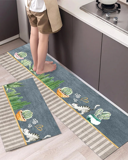 Non-slip Kitchen Mat Long Rugs Crystal Velvet Carpet for Living Room Absorbent Foot Mats Bedroom Doormat Alfombra Small Rugs