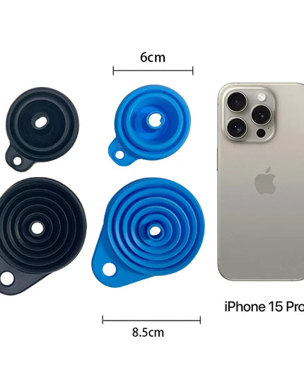 2Pcs Foldable Car Engine Funnel Silicone Liquid Funnel Washer Engine Oil Petrol Change Tools for Motorcycle Car Acesssories