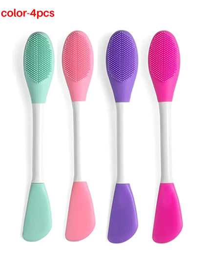 8/4/2pcs Face Brush Set Silicone Facial Mask Applicator Double-head Lotion Spatula Blackhead Face Lip Exfoliator Skin Care Tools