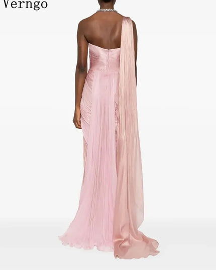 Verngo Pink Elegant Shiny Prom Gowns Sweetheart Mermaid Formal Occasion Dresses Women Modern Prom Party Dress Customized