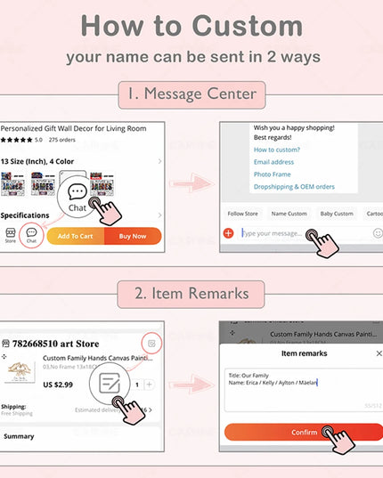 Custom Name Picture Collage Canvas Art Poster Personalized Text Photo Frameless Mural Home Birthday Gift Home Wall Decoration Pr