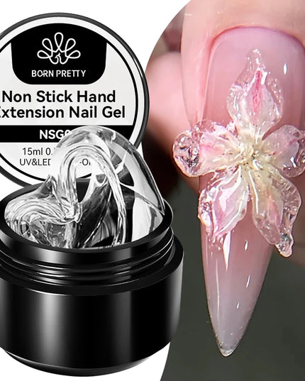BORN PRETTY 15ml Clear Non Stick Hand Extension Gel 3D Shaping Sculpting Carving Nail Art Solid Hard Gel for Fake Nail