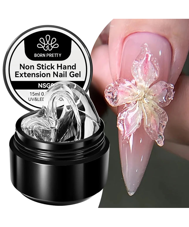 BORN PRETTY 15ml Clear Non Stick Hand Extension Gel 3D Shaping Sculpting Carving Nail Art Solid Hard Gel for Fake Nail