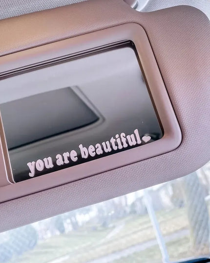 The Text Car Stickers You Are Beautiful Interior Decoration Rear View Mirror Fashion Stickers Creative Sport PVC Vinyl Decals