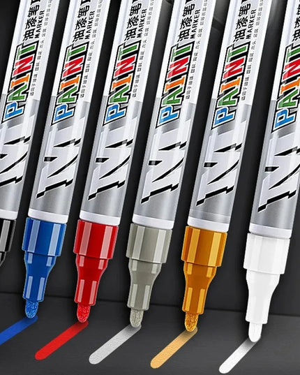 Car paint scratches repair brush pen waterproof water paint marker pen car tire tread care automotive  black white red silver