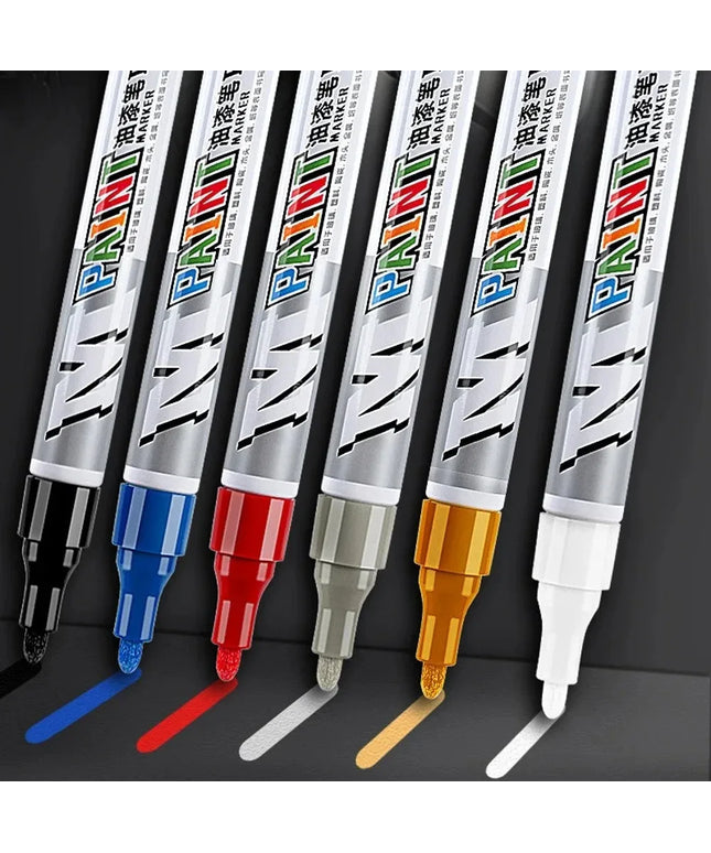 Car paint scratches repair brush pen waterproof water paint marker pen car tire tread care automotive  black white red silver