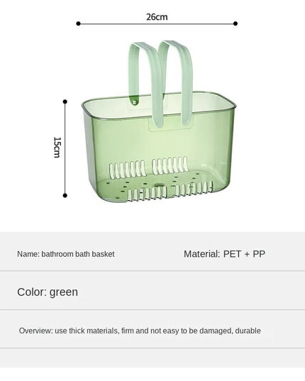 Transparent Portable Bath Basket Storage Basket Bathroom Toilet Shower Basket