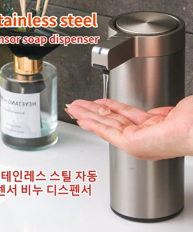304 Stainless Automatic Liquid Soap Dispensers Steel Kitchen Metal Lotion Bottle Touchless Induction Sensor Bathroom Accessories