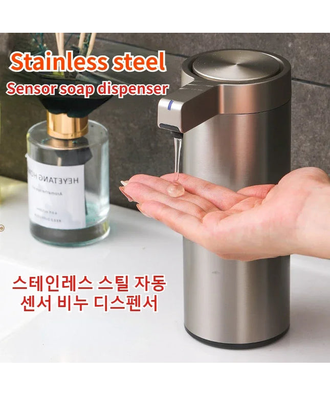 304 Stainless Automatic Liquid Soap Dispensers Steel Kitchen Metal Lotion Bottle Touchless Induction Sensor Bathroom Accessories