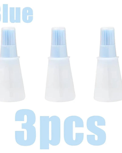 Silicone Oil Bottle Brush Oil Dispenser Bottle With Barbecue Brush High Temperature Resistant Basting Brush Kitchen BBQ Tools