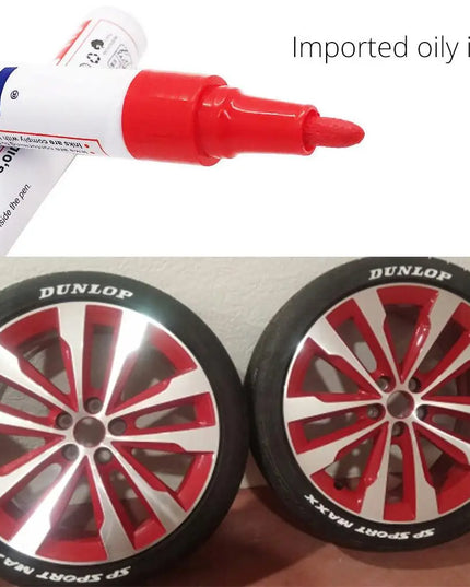 1Pc Car Oily Painting Pen Waterproof Permanent Graffiti Touch Up Tyre Marker Auto Rubber Tire Tread Mark Pen for Bike Cars Metal