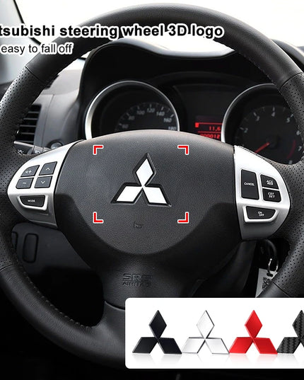 Car Steering Wheel Sticker Badge Decoration Auto Accessories Mitsubishi Outlander Lancer 10 9 ASX RALLIART Eclipse L200 Pajero