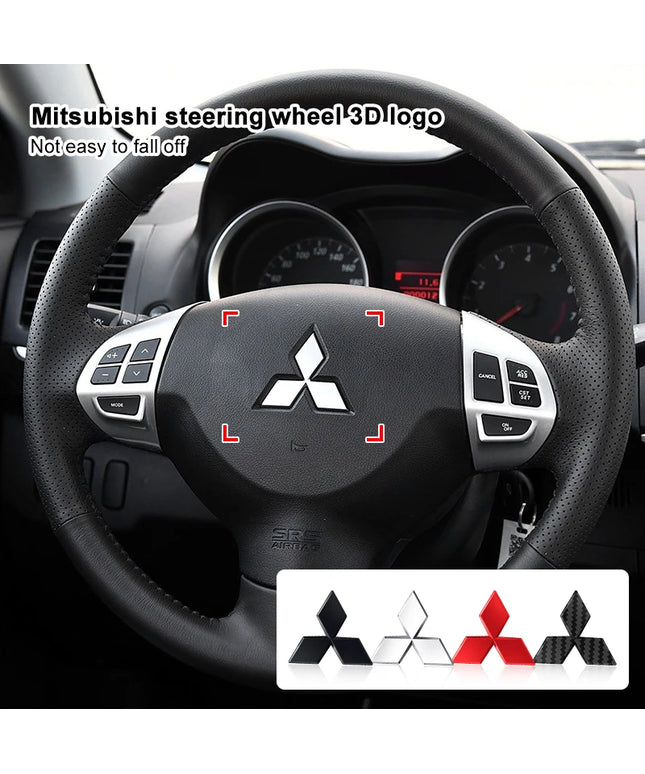 Car Steering Wheel Sticker Badge Decoration Auto Accessories Mitsubishi Outlander Lancer 10 9 ASX RALLIART Eclipse L200 Pajero